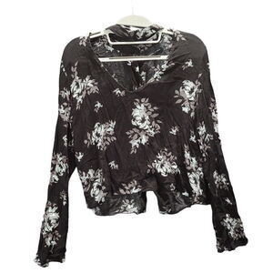 Kendall & Kylie Womens Blouse Multi-Color Size Medium Long Sleeve Buttons